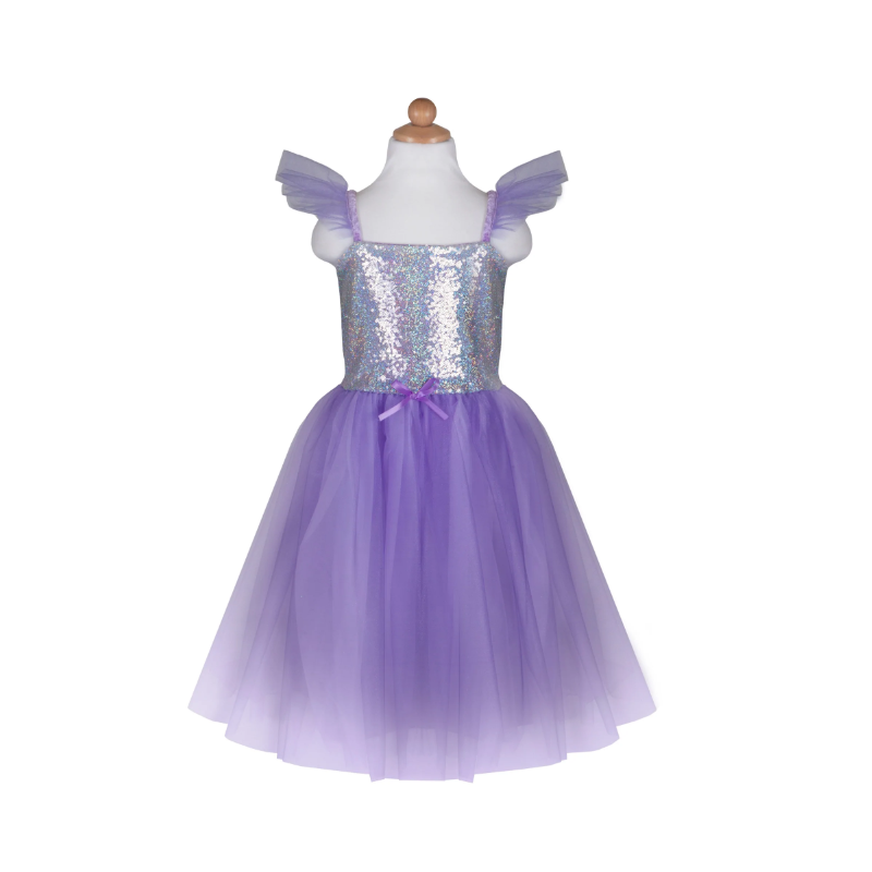 Vestido princesa lentejuelas lila de 3 a 4 años - Librería Mundo Ideas