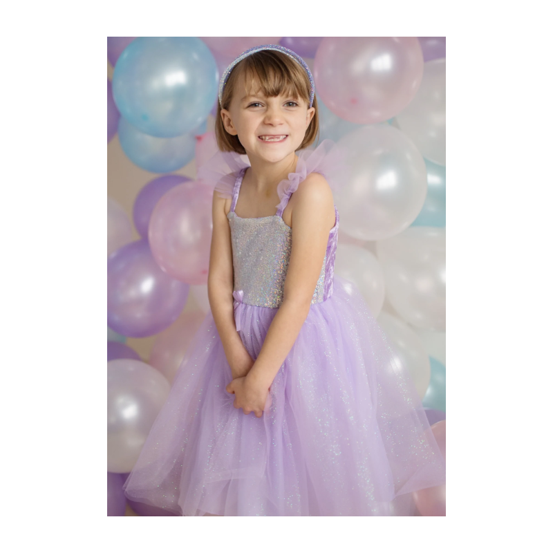 Vestido princesa lentejuelas lila de 3 a 4 años - Librería Mundo Ideas