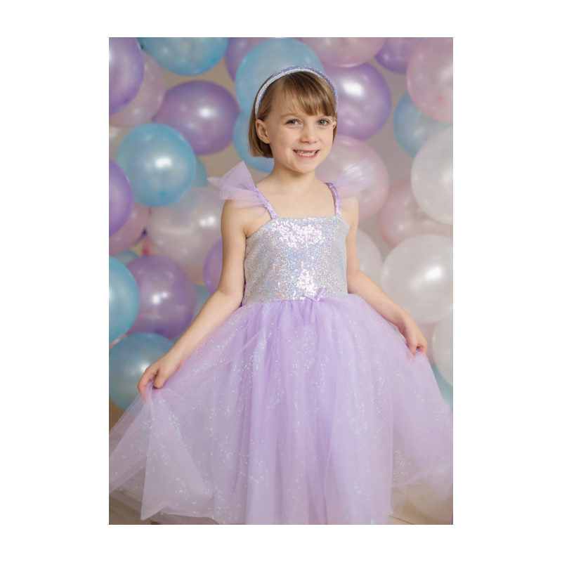 Vestido princesa lentejuelas lila de 3 a 4 años - Librería Mundo Ideas