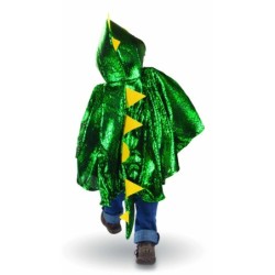 Capa para niños dragón verde metalizado de 2-3 años - Librería Mundo Ideas