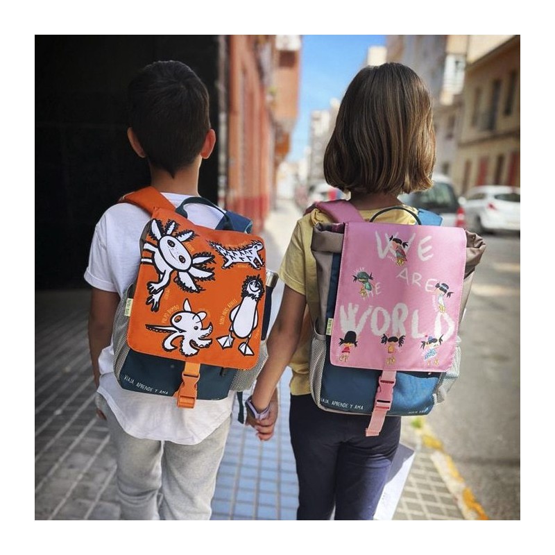 Mochila-Pizarra escolar Animales Raros - Librería Mundo Ideas