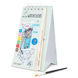 Libro para colorear con acuarelas Saludos del Mundo - Librería Mundo Ideas