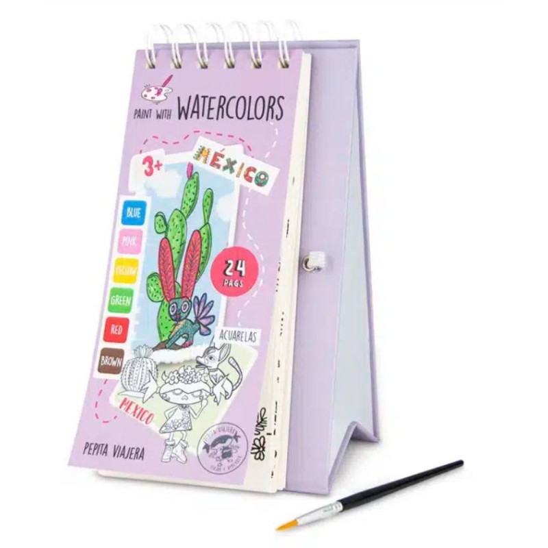 Libro para colorear con acuarelas México - Librería Mundo Ideas