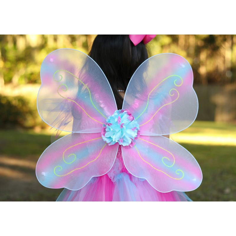 Vestido mariposa rosa y azul de 5 a 6 años - Librería Mundo Ideas